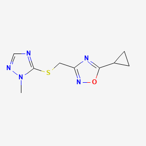 5-Cyclopropyl-3-[(2-methyl-1,2,4-triazol-3-yl)sulfanylmethyl]-1,2,4-oxadiazole