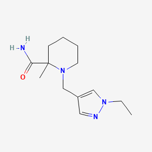 1-[(1-Ethylpyrazol-4-yl)methyl]-2-methylpiperidine-2-carboxamide