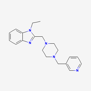 molecular formula C20H25N5 B7654459 1-Ethyl-2-[[4-(pyridin-3-ylmethyl)piperazin-1-yl]methyl]benzimidazole 