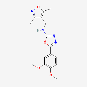 5-(3,4-dimethoxyphenyl)-N-[(3,5-dimethyl-1,2-oxazol-4-yl)methyl]-1,3,4-oxadiazol-2-amine