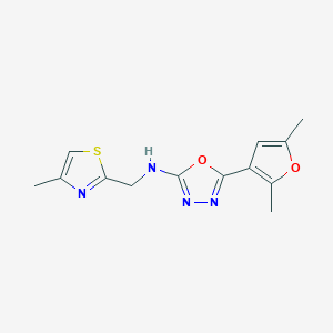 5-(2,5-dimethylfuran-3-yl)-N-[(4-methyl-1,3-thiazol-2-yl)methyl]-1,3,4-oxadiazol-2-amine