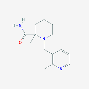 molecular formula C14H21N3O B7654485 2-Methyl-1-[(2-methylpyridin-3-yl)methyl]piperidine-2-carboxamide 