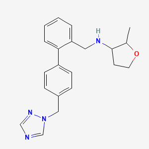 2-methyl-N-[[2-[4-(1,2,4-triazol-1-ylmethyl)phenyl]phenyl]methyl]oxolan-3-amine