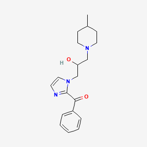 molecular formula C19H25N3O2 B7654559 [1-[2-Hydroxy-3-(4-methylpiperidin-1-yl)propyl]imidazol-2-yl]-phenylmethanone 