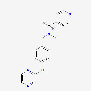 molecular formula C19H20N4O B7654565 N-methyl-N-[(4-pyrazin-2-yloxyphenyl)methyl]-1-pyridin-4-ylethanamine 