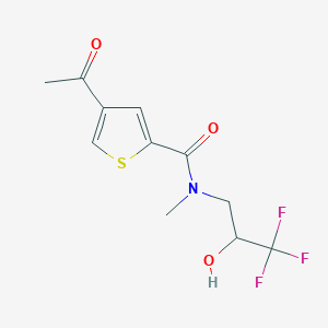 4-acetyl-N-methyl-N-(3,3,3-trifluoro-2-hydroxypropyl)thiophene-2-carboxamide