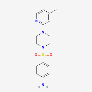 molecular formula C16H20N4O2S B7654575 4-[4-(4-Methylpyridin-2-yl)piperazin-1-yl]sulfonylaniline 