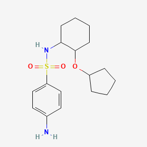 molecular formula C17H26N2O3S B7654586 4-amino-N-(2-cyclopentyloxycyclohexyl)benzenesulfonamide 