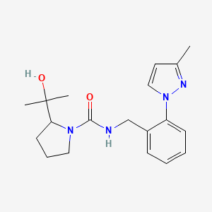 2-(2-hydroxypropan-2-yl)-N-[[2-(3-methylpyrazol-1-yl)phenyl]methyl]pyrrolidine-1-carboxamide