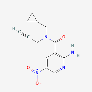 molecular formula C13H14N4O3 B7654615 2-amino-N-(cyclopropylmethyl)-5-nitro-N-prop-2-ynylpyridine-3-carboxamide 