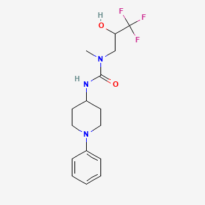 molecular formula C16H22F3N3O2 B7654630 1-Methyl-3-(1-phenylpiperidin-4-yl)-1-(3,3,3-trifluoro-2-hydroxypropyl)urea 