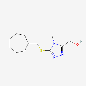 [5-(Cycloheptylmethylsulfanyl)-4-methyl-1,2,4-triazol-3-yl]methanol