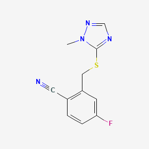 4-Fluoro-2-[(2-methyl-1,2,4-triazol-3-yl)sulfanylmethyl]benzonitrile