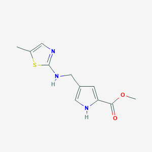 molecular formula C11H13N3O2S B7654695 methyl 4-[[(5-methyl-1,3-thiazol-2-yl)amino]methyl]-1H-pyrrole-2-carboxylate 