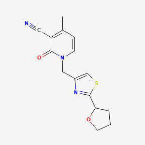 4-Methyl-2-oxo-1-[[2-(oxolan-2-yl)-1,3-thiazol-4-yl]methyl]pyridine-3-carbonitrile