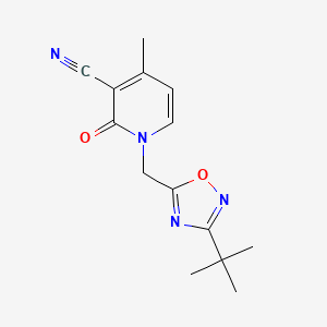 1-[(3-Tert-butyl-1,2,4-oxadiazol-5-yl)methyl]-4-methyl-2-oxopyridine-3-carbonitrile