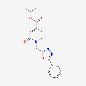 Propan-2-yl 2-oxo-1-[(5-phenyl-1,3,4-oxadiazol-2-yl)methyl]pyridine-4-carboxylate