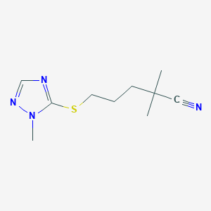 2,2-Dimethyl-5-[(2-methyl-1,2,4-triazol-3-yl)sulfanyl]pentanenitrile