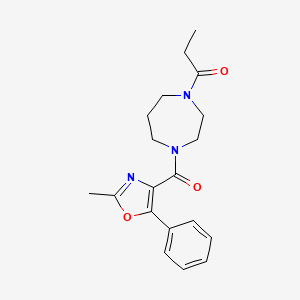 1-[4-(2-Methyl-5-phenyl-1,3-oxazole-4-carbonyl)-1,4-diazepan-1-yl]propan-1-one