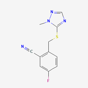 5-Fluoro-2-[(2-methyl-1,2,4-triazol-3-yl)sulfanylmethyl]benzonitrile