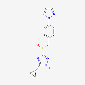 5-cyclopropyl-3-[(4-pyrazol-1-ylphenyl)methylsulfinyl]-1H-1,2,4-triazole