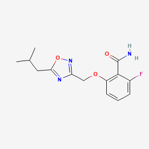 2-Fluoro-6-[[5-(2-methylpropyl)-1,2,4-oxadiazol-3-yl]methoxy]benzamide