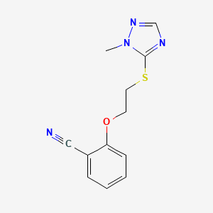 molecular formula C12H12N4OS B7654803 2-[2-[(2-Methyl-1,2,4-triazol-3-yl)sulfanyl]ethoxy]benzonitrile 