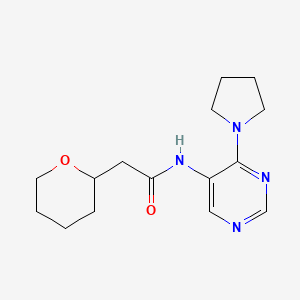 2-(oxan-2-yl)-N-(4-pyrrolidin-1-ylpyrimidin-5-yl)acetamide