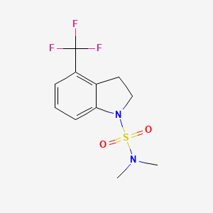 molecular formula C11H13F3N2O2S B7654818 N,N-dimethyl-4-(trifluoromethyl)-2,3-dihydroindole-1-sulfonamide 