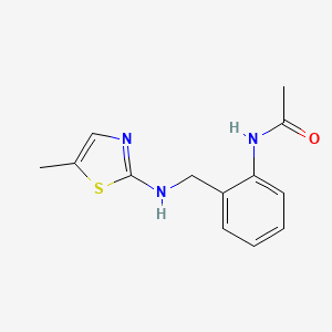 molecular formula C13H15N3OS B7654824 N-[2-[[(5-methyl-1,3-thiazol-2-yl)amino]methyl]phenyl]acetamide 