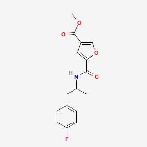 molecular formula C16H16FNO4 B7654848 Methyl 5-[1-(4-fluorophenyl)propan-2-ylcarbamoyl]furan-3-carboxylate 