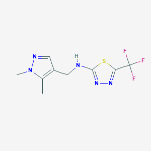 N-[(1,5-dimethylpyrazol-4-yl)methyl]-5-(trifluoromethyl)-1,3,4-thiadiazol-2-amine