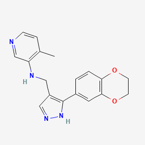 N-[[5-(2,3-dihydro-1,4-benzodioxin-6-yl)-1H-pyrazol-4-yl]methyl]-4-methylpyridin-3-amine