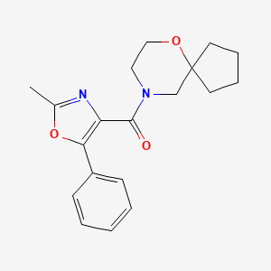 molecular formula C19H22N2O3 B7654942 (2-Methyl-5-phenyl-1,3-oxazol-4-yl)-(6-oxa-9-azaspiro[4.5]decan-9-yl)methanone 