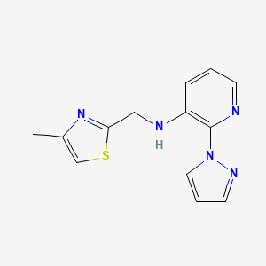 N-[(4-methyl-1,3-thiazol-2-yl)methyl]-2-pyrazol-1-ylpyridin-3-amine