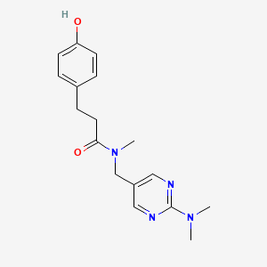 molecular formula C17H22N4O2 B7654978 N-[[2-(dimethylamino)pyrimidin-5-yl]methyl]-3-(4-hydroxyphenyl)-N-methylpropanamide 