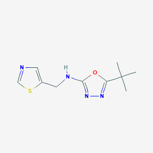 molecular formula C10H14N4OS B7655042 5-tert-butyl-N-(1,3-thiazol-5-ylmethyl)-1,3,4-oxadiazol-2-amine 