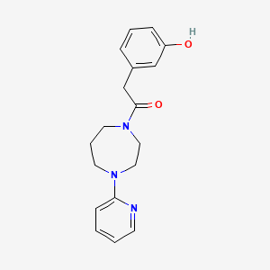 molecular formula C18H21N3O2 B7655045 2-(3-Hydroxyphenyl)-1-(4-pyridin-2-yl-1,4-diazepan-1-yl)ethanone 