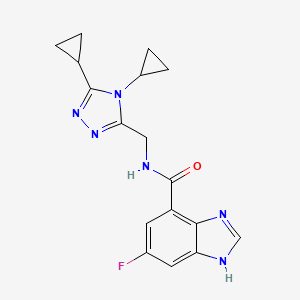 N-[(4,5-dicyclopropyl-1,2,4-triazol-3-yl)methyl]-6-fluoro-1H-benzimidazole-4-carboxamide