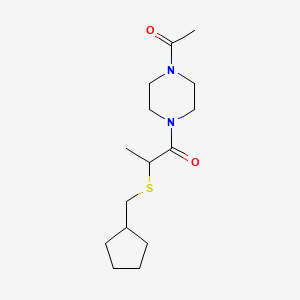 1-(4-Acetylpiperazin-1-yl)-2-(cyclopentylmethylsulfanyl)propan-1-one