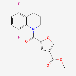 molecular formula C16H13F2NO4 B7655060 methyl 5-(5,8-difluoro-3,4-dihydro-2H-quinoline-1-carbonyl)furan-3-carboxylate 