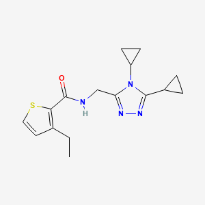 molecular formula C16H20N4OS B7655071 N-[(4,5-dicyclopropyl-1,2,4-triazol-3-yl)methyl]-3-ethylthiophene-2-carboxamide 