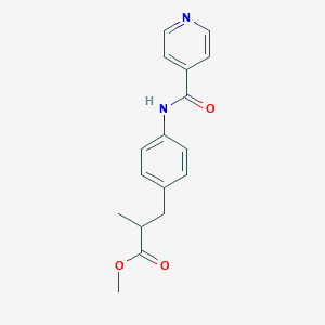 molecular formula C17H18N2O3 B7655128 Methyl 2-methyl-3-[4-(pyridine-4-carbonylamino)phenyl]propanoate 