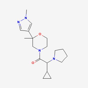 2-Cyclopropyl-1-[2-methyl-2-(1-methylpyrazol-4-yl)morpholin-4-yl]-2-pyrrolidin-1-ylethanone