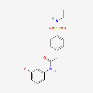 molecular formula C16H17FN2O3S B7655161 2-[4-(ethylsulfamoyl)phenyl]-N-(3-fluorophenyl)acetamide 