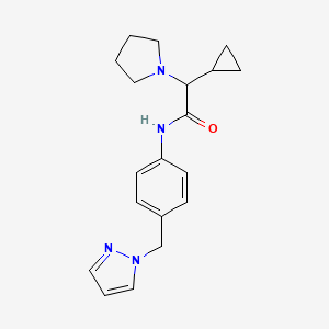 2-cyclopropyl-N-[4-(pyrazol-1-ylmethyl)phenyl]-2-pyrrolidin-1-ylacetamide