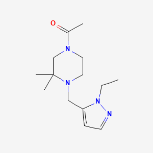 1-[4-[(2-Ethylpyrazol-3-yl)methyl]-3,3-dimethylpiperazin-1-yl]ethanone