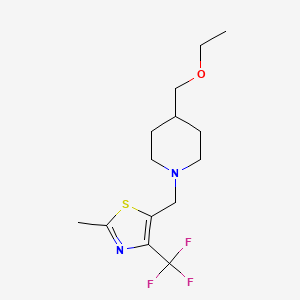 molecular formula C14H21F3N2OS B7655219 5-[[4-(Ethoxymethyl)piperidin-1-yl]methyl]-2-methyl-4-(trifluoromethyl)-1,3-thiazole 