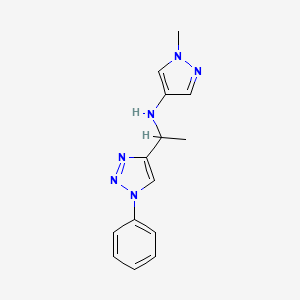 1-methyl-N-[1-(1-phenyltriazol-4-yl)ethyl]pyrazol-4-amine