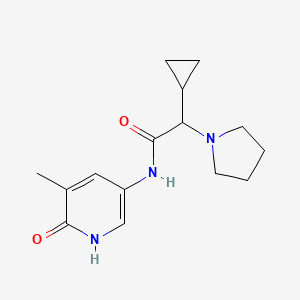 molecular formula C15H21N3O2 B7655266 2-cyclopropyl-N-(5-methyl-6-oxo-1H-pyridin-3-yl)-2-pyrrolidin-1-ylacetamide 